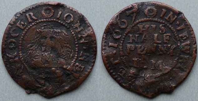 Jewin Street (Cripplegate), John Newton 1667 halfpenny